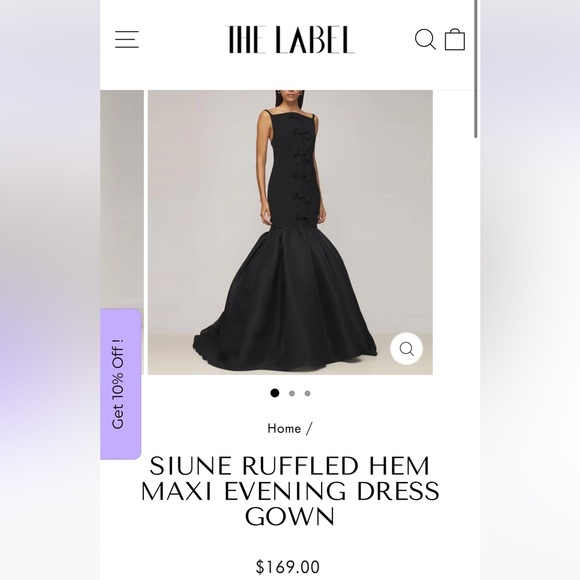 Ruffled Hem Maxi Prom dress w/ bows - Picture 1 of 6